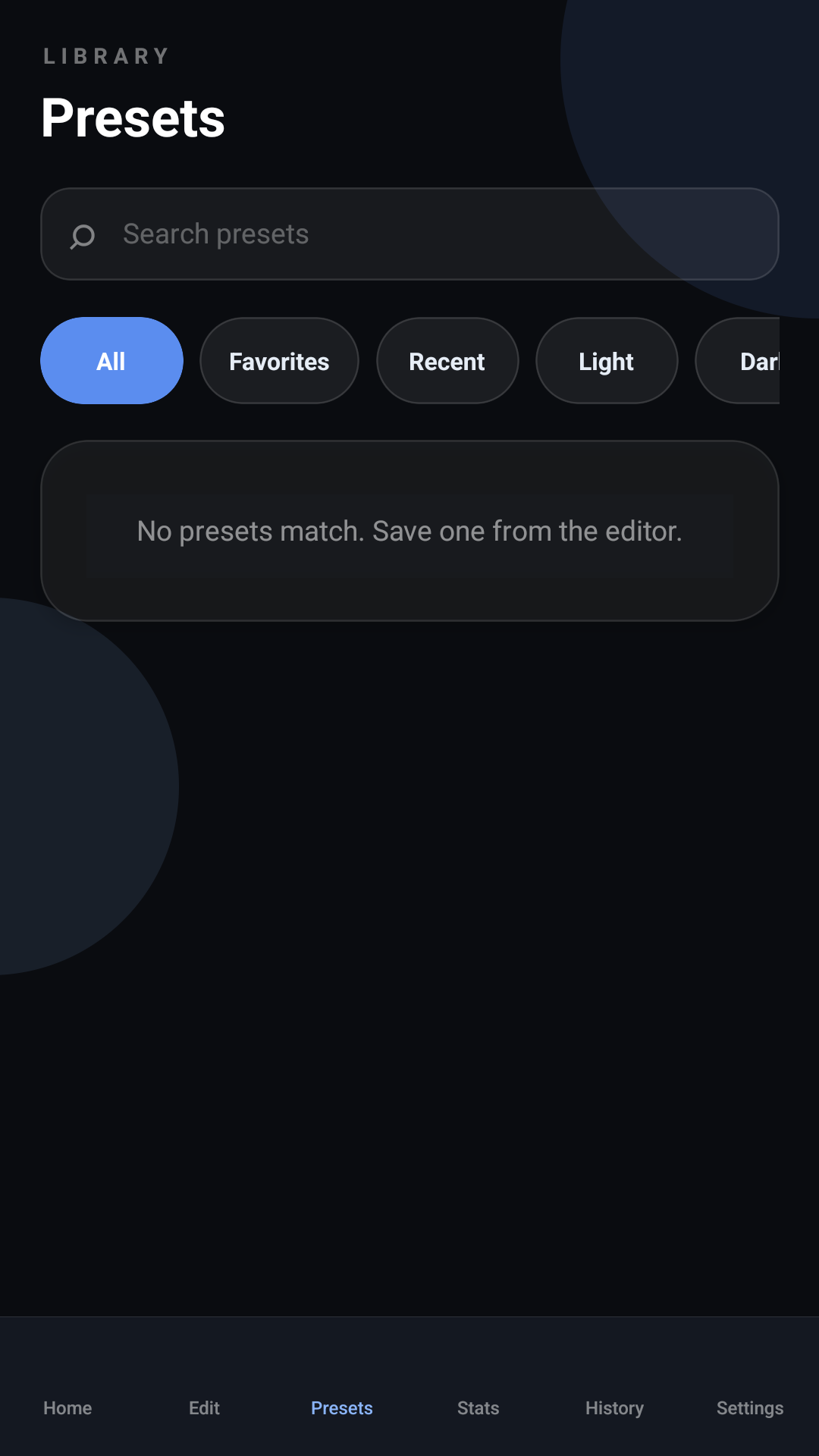 Pure Style Dashboard preset library